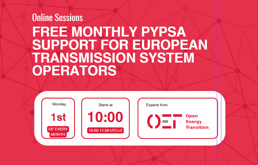 Free monthly PyPSA support for system operators